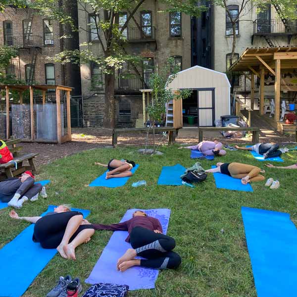 Three and a half acres - backyard yoga in Harlem